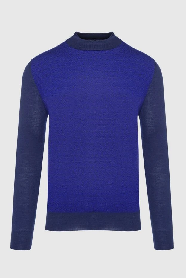 Umberto Vallati blue wool and silk jumper for men 137357 - photo 1