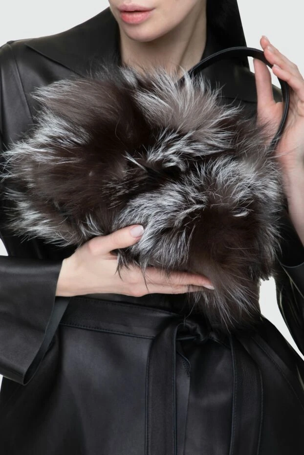 Capaf woman black leather and fur bag for women buy with prices and photos 137423 - photo 2