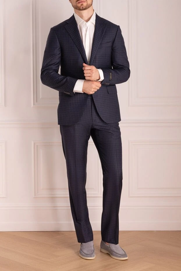Corneliani man men's suit made of black wool buy with prices and photos 137509 - photo 2