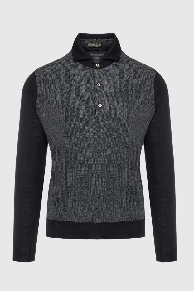 Corneliani man wool long sleeve polo gray for men 137557 - photo 1