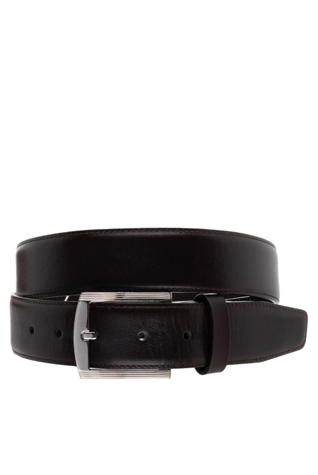 Kiton black leather belt for men 137671 - photo 1