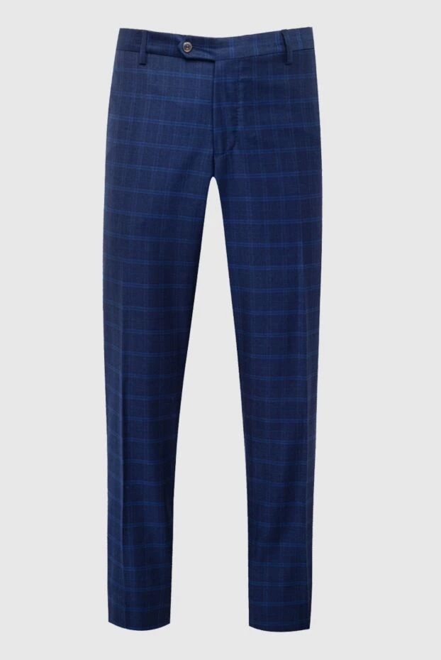 Cesare di Napoli мужские брюки из шерсти и кашемира синие мужские купить с ценами и фото 137749 - фото 1