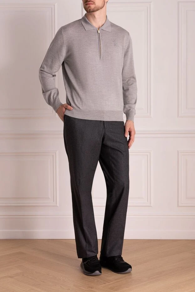 Cesare di Napoli мужские брюки из шерсти серые мужские купить с ценами и фото 137751 - фото 2