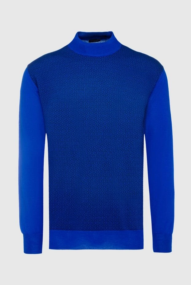 Umberto Vallati man wool, silk and cashmere jumper blue for men buy with prices and photos 137783 - photo 1
