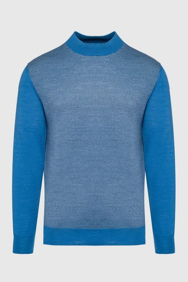 Umberto Vallati man wool, silk and cashmere jumper blue for men buy with prices and photos 137784 - photo 1