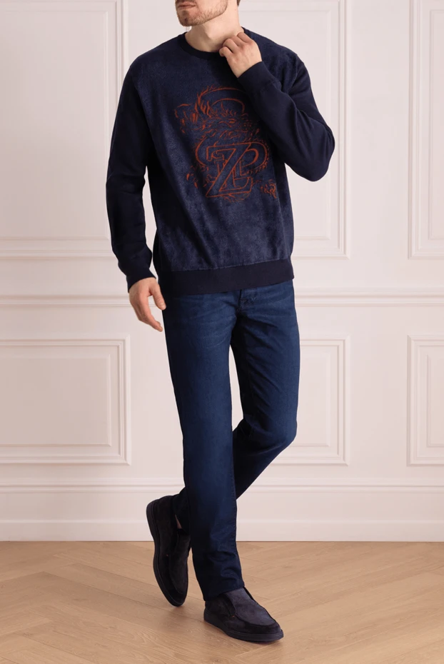 Jacob Cohen мужские джинсы из хлопка синие мужские купить с ценами и фото 137823 - фото 2