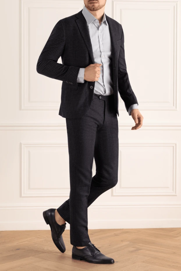 Corneliani man men's suit made of black wool buy with prices and photos 137909 - photo 2