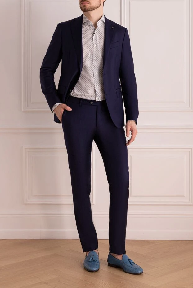 Sartoria Latorre man men's suit made of wool, blue buy with prices and photos 137936 - photo 2