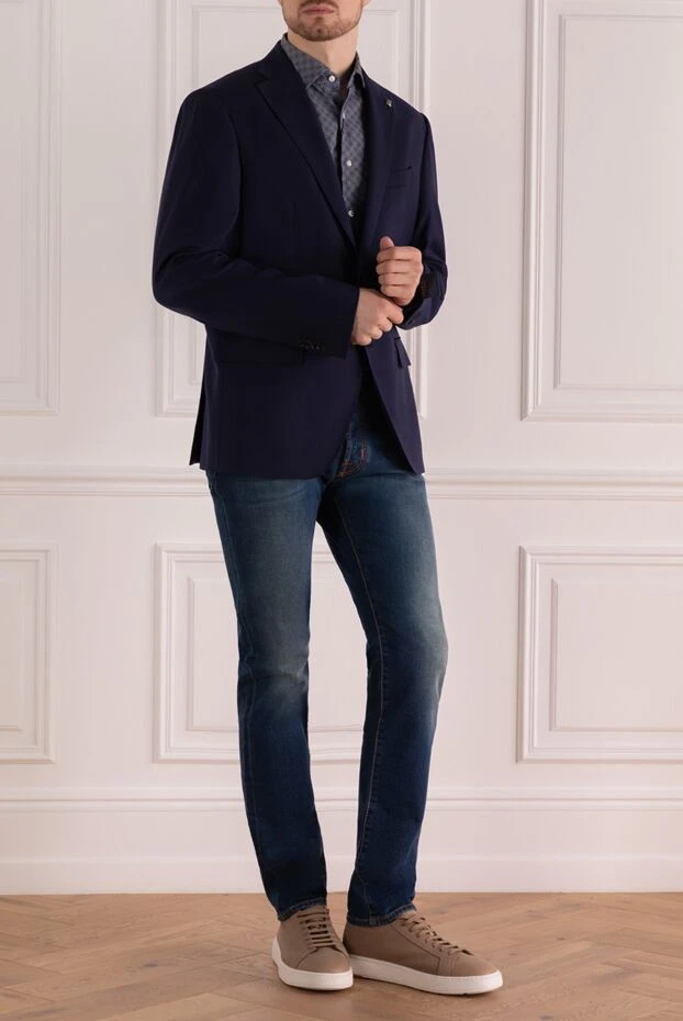 Sartoria Latorre man blue wool jacket for men buy with prices and photos 137944 - photo 2