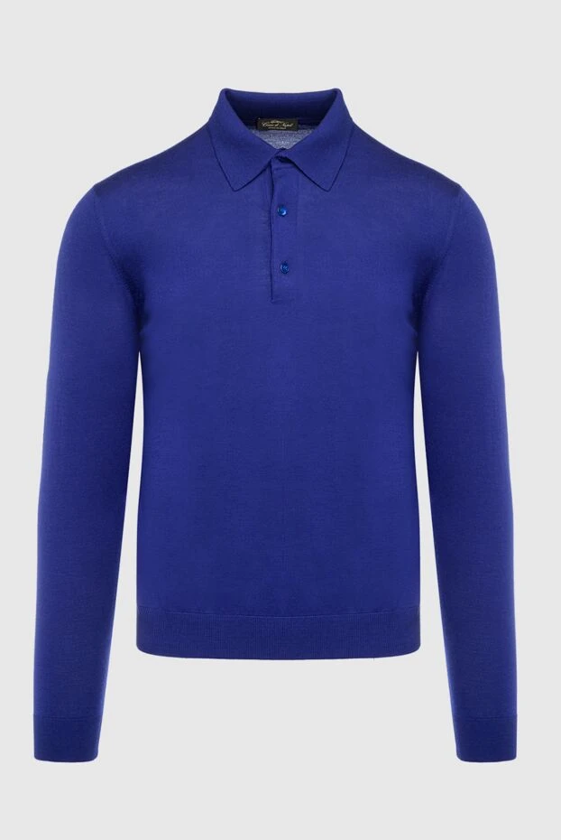 Cesare di Napoli man wool long sleeve polo blue for men buy with prices and photos 137950 - photo 1