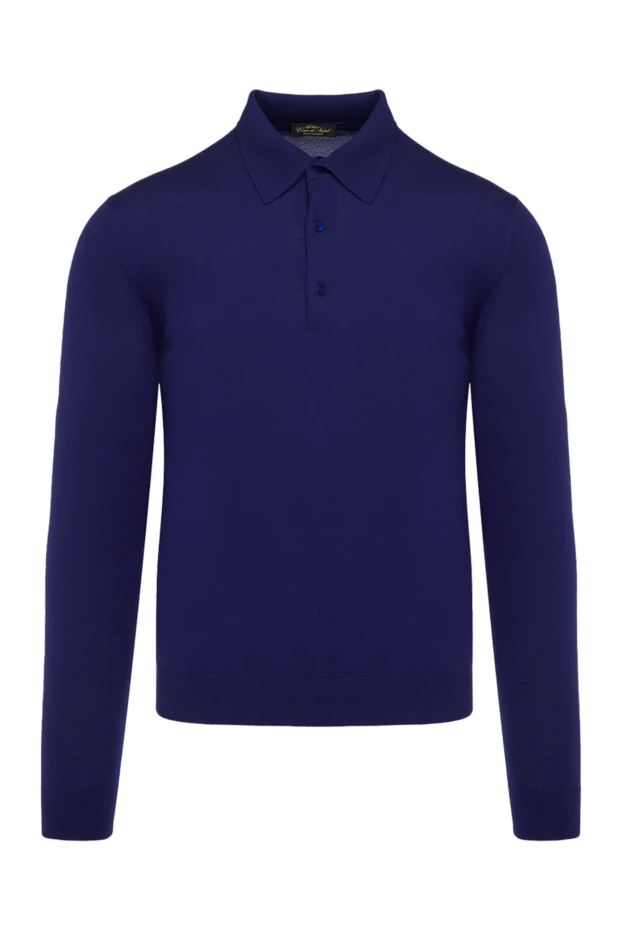 Cesare di Napoli man wool long sleeve polo blue for men buy with prices and photos 137950 - photo 1