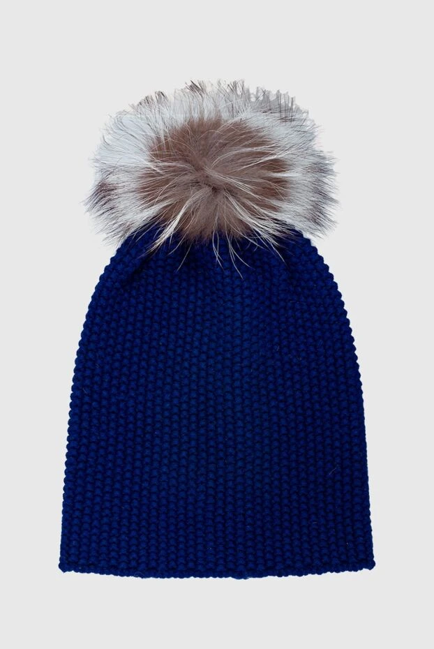 Panicale dark blue women's hat with fur pompom 138027 - photo 1