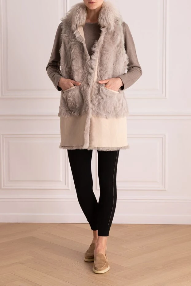 Casheart woman vest made of natural fur, beige, for women buy with prices and photos 138055 - photo 2