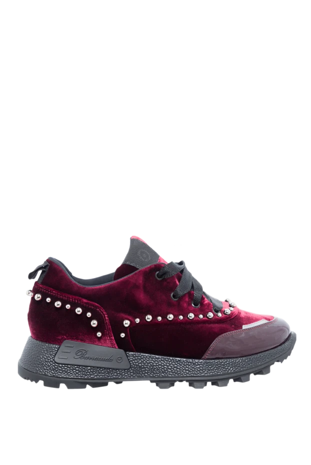 Barracuda Brand woman burgundy velor and leather sneakers for women 138204 - photo 1