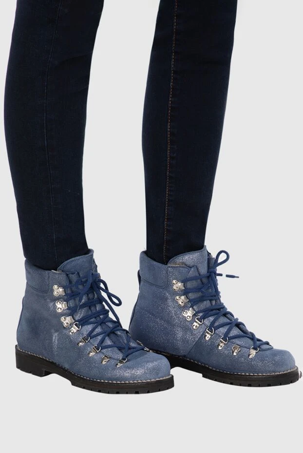 Andrea Ventura woman blue leather boots for women 138229 - photo 2