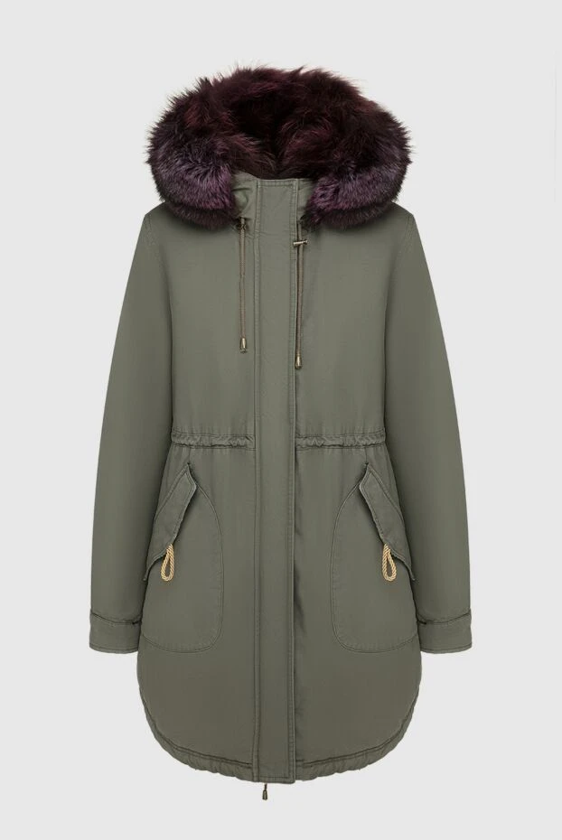 Alessandra Chamonix woman parka made of cotton and natural fur, green, for women 138246 - photo 1