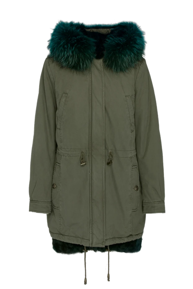 Alessandra Chamonix woman parka made of cotton and natural fur, green, for women buy with prices and photos 138257 - photo 1