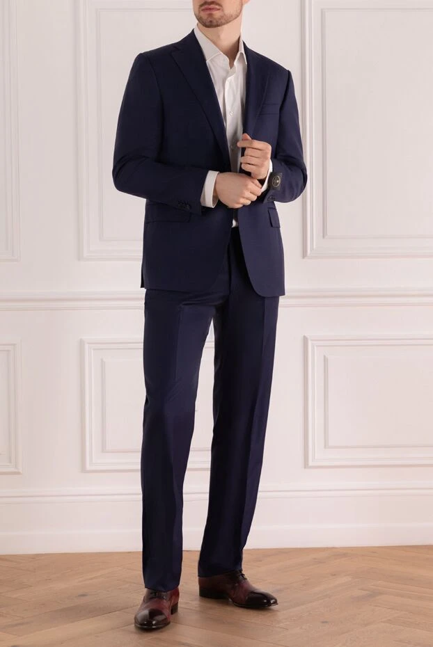 Corneliani man men's suit made of wool, blue buy with prices and photos 138410 - photo 2