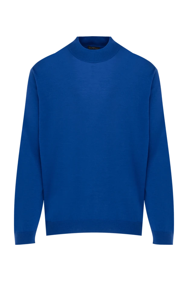 Cesare di Napoli man jumper with turtleneck in wool, silk and cashmere blue for men buy with prices and photos 138491 - photo 1