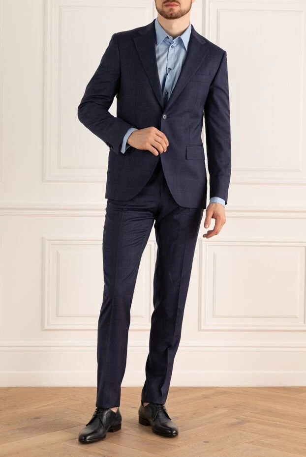Lubiam man men's suit made of wool, blue buy with prices and photos 138529 - photo 2