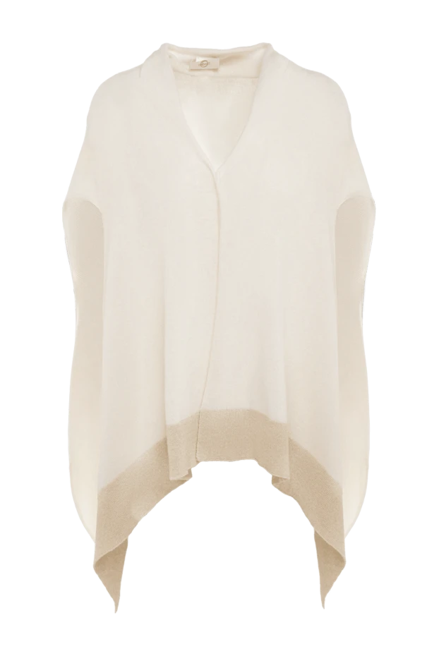 Women's beige cashmere scarf-cape