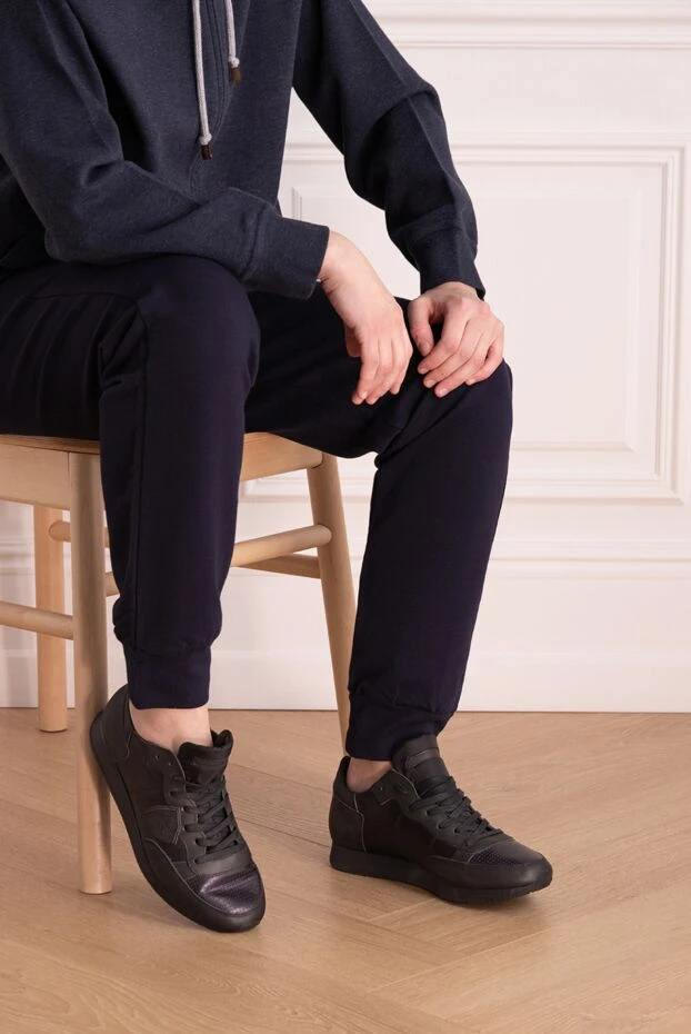 Philippe Model мужские кроссовки из кожи фиолетовые мужские купить с ценами и фото 138681 - фото 2