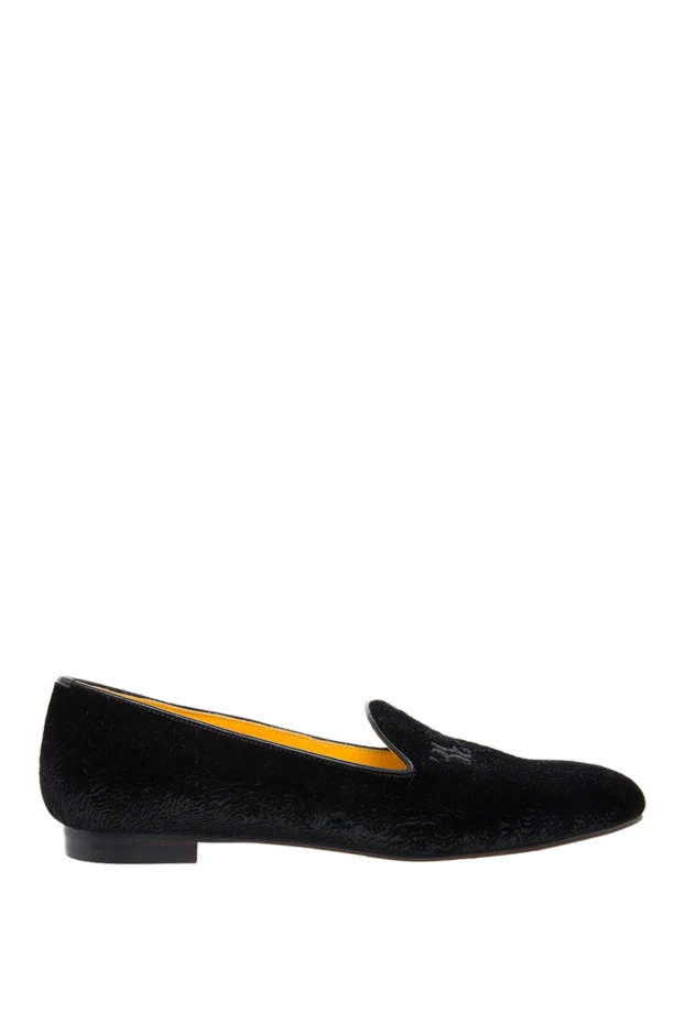 Billionaire loafers women's suede with embroidered logo black 138752 - photo 1
