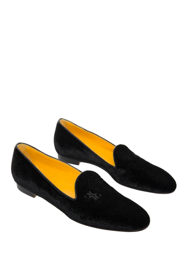 Billionaire loafers women's suede with embroidered logo black 138752 - photo 2