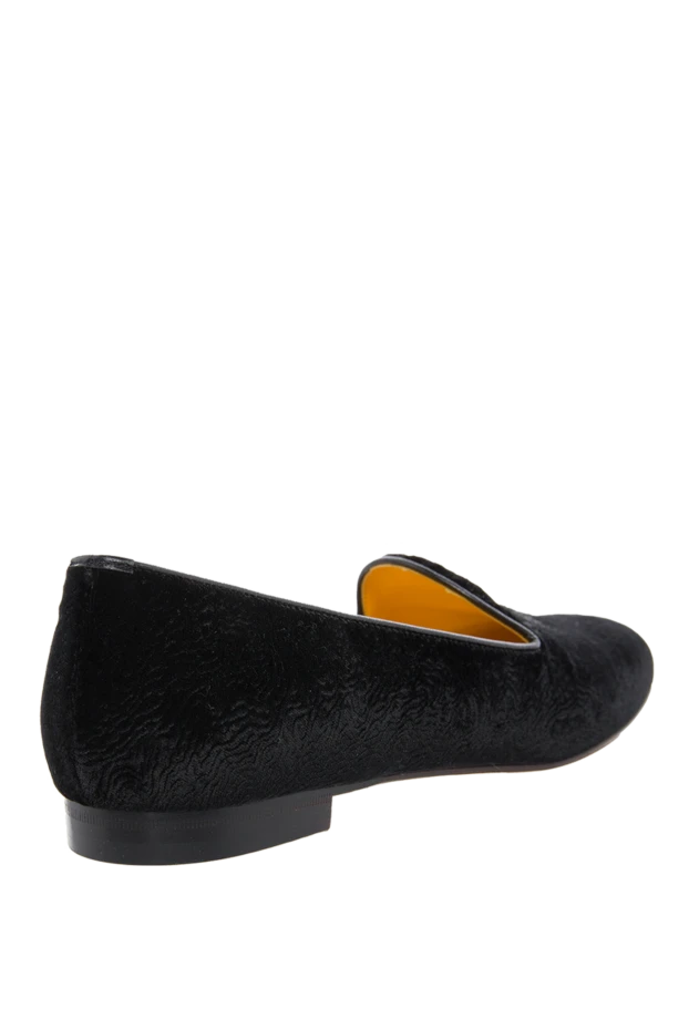 Billionaire loafers women's suede with embroidered logo black 138752 - photo 3