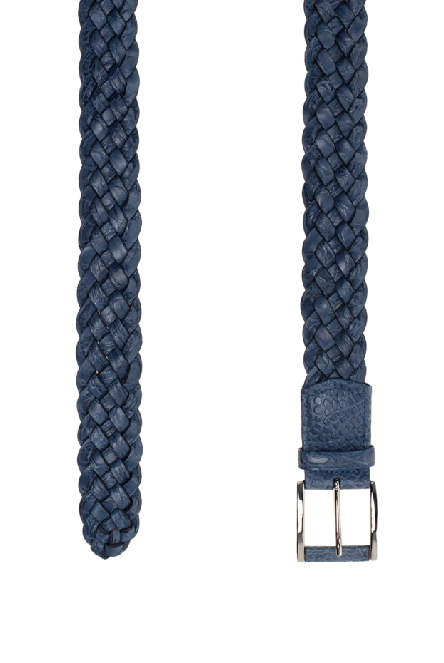 Cesare di Napoli man men's blue nubuck belt 140527 - photo 3