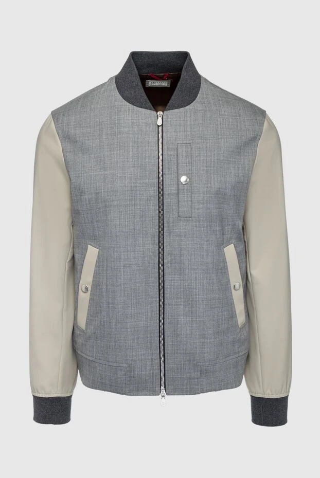Gray wool and nylon jacket for men - photo 1