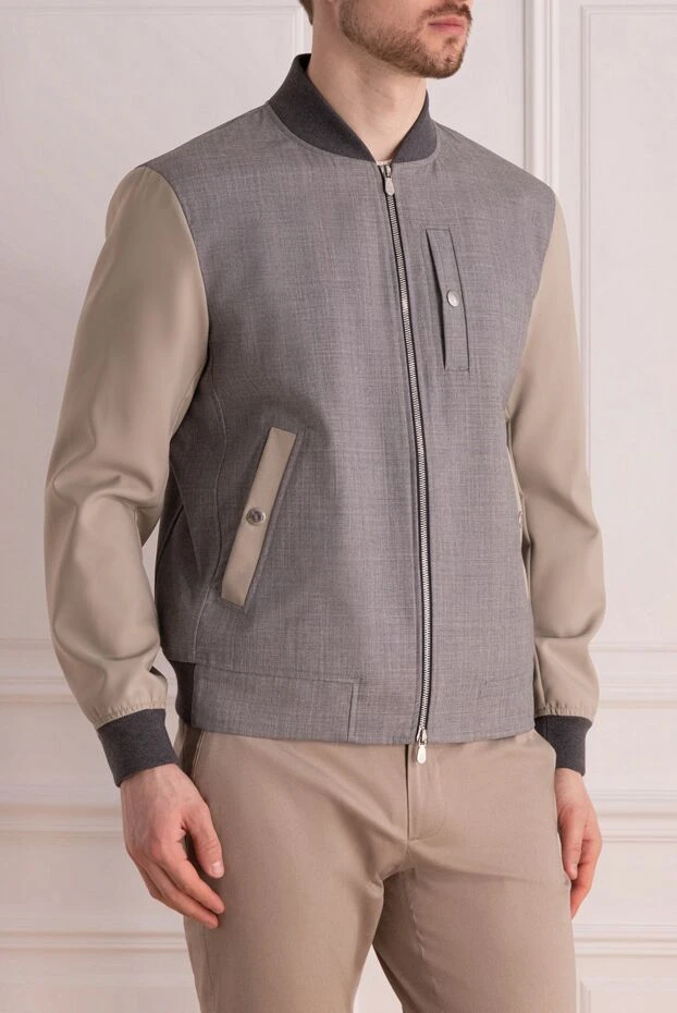 Brunello Cucinelli куртка из шерсти и нейлона серая мужская 138880 - фото 3
