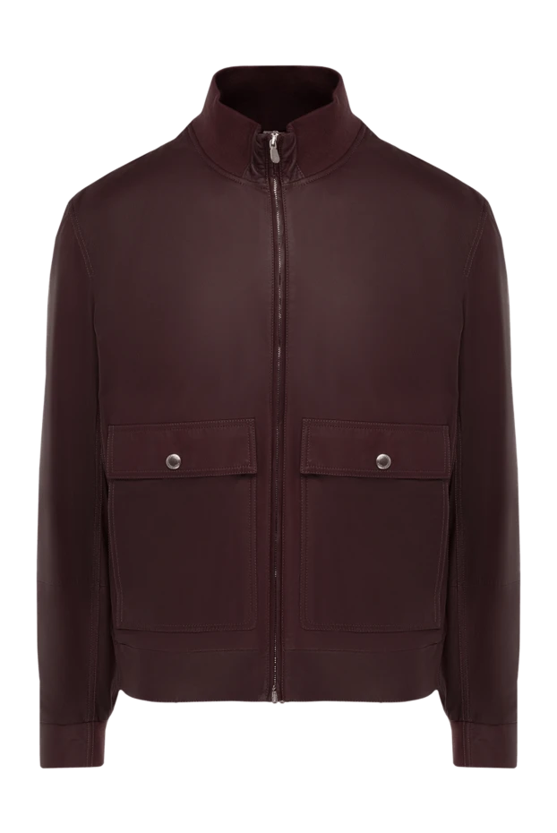 Brunello Cucinelli man burgundy leather jacket for men 138888 - photo 1