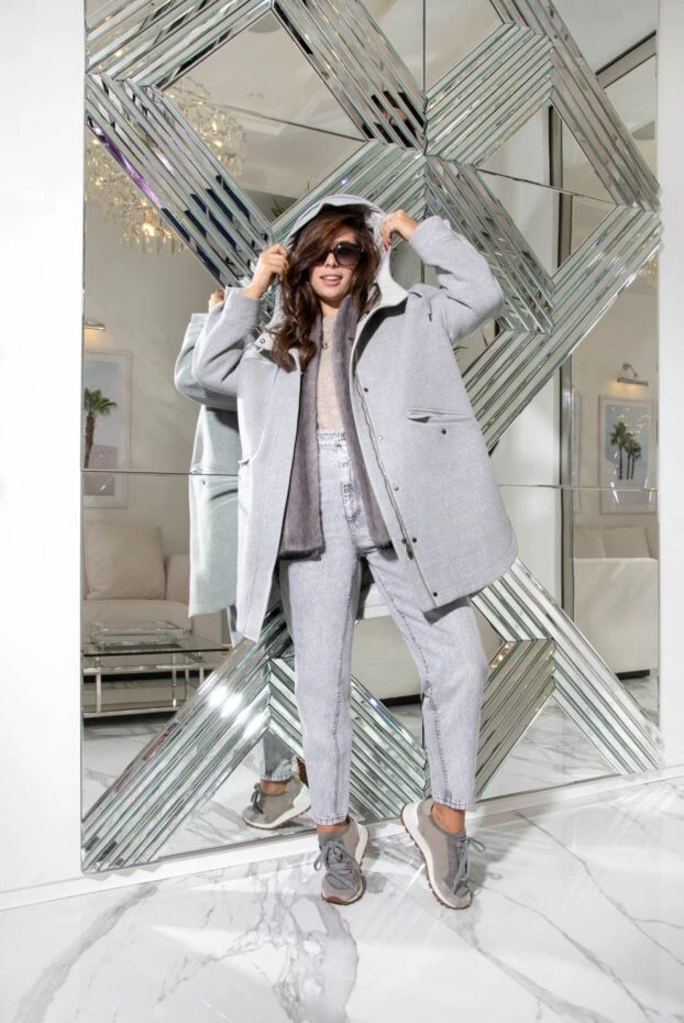 Bilancioni vest cape with fur trim in gray tone 139141 - photo 2