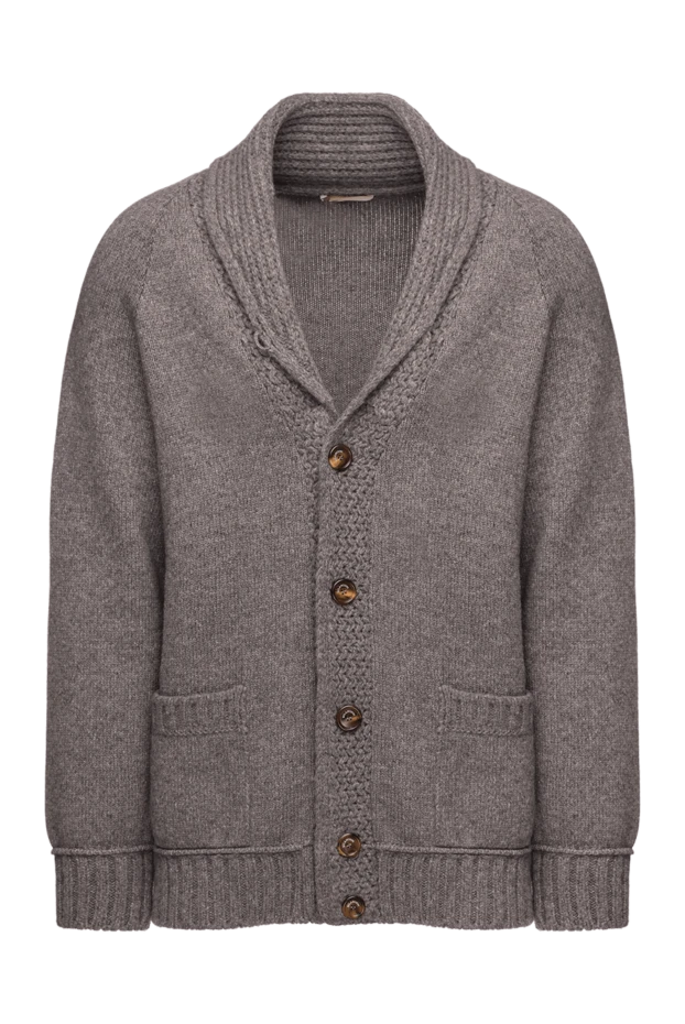 Bilancioni man men's wool and cashmere cardigan gray buy with prices and photos 139143 - photo 1