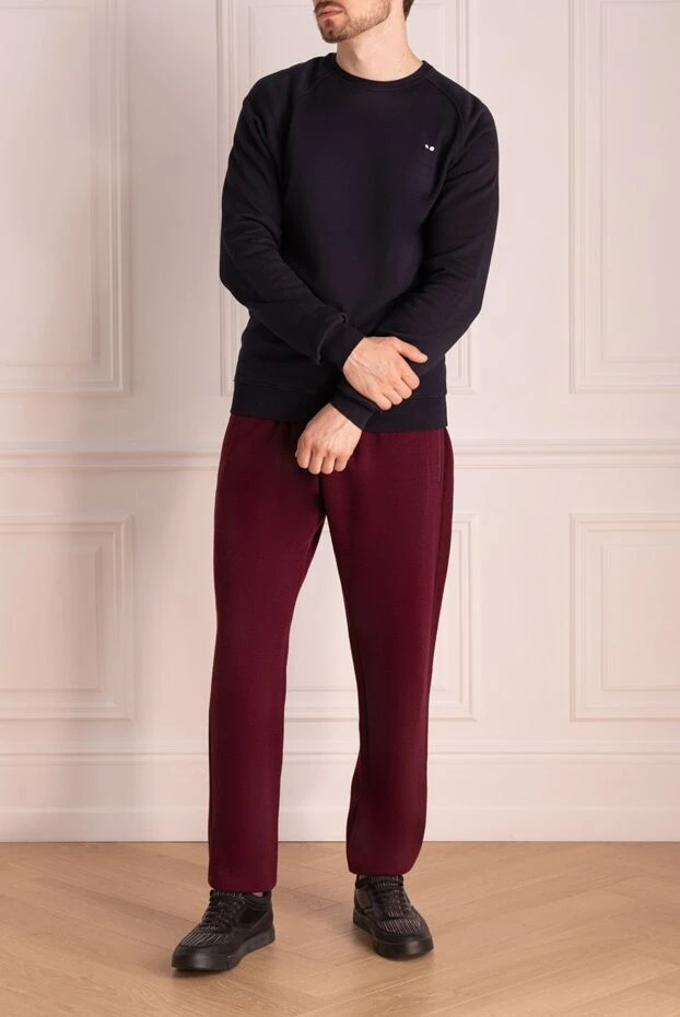 Bilancioni man men's sports trousers made of wool, cotton and polyamide, burgundy buy with prices and photos 139149 - photo 2