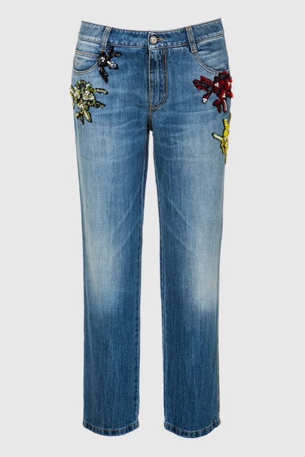 Ermanno Scervino женские джинсы из хлопка синие женские купить с ценами и фото 139158 - фото 1