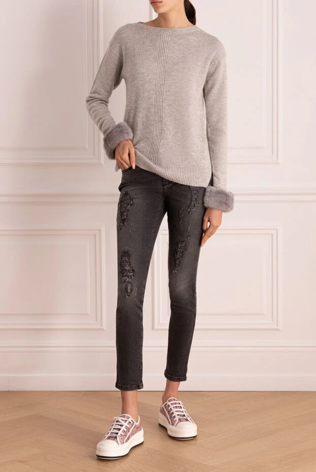 Ermanno Scervino женские джинсы из хлопка серые женские купить с ценами и фото 139163 - фото 2