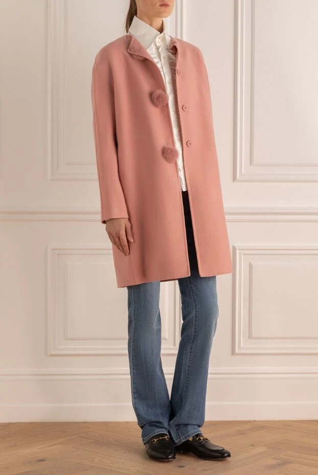 Ermanno Scervino женские пальто из шерсти розовое женское купить с ценами и фото 139175 - фото 2