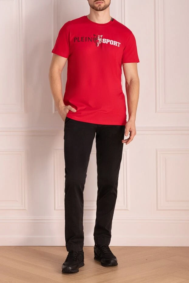 Philipp Plein red t-shirt with black and white logo and tiger emblem 195684 - photo 2