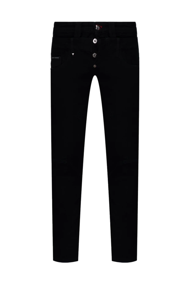 Philipp Plein мужские джинсы из хлопка черные мужские купить с ценами и фото 139207 - фото 1