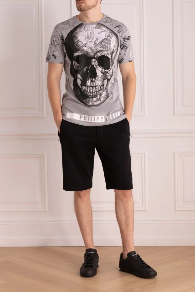 Philipp Plein мужские футболка из хлопка серая мужская купить с ценами и фото 139216 - фото 2