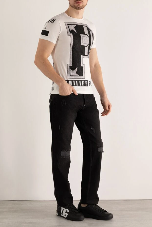 Philipp Plein мужские футболка из хлопка белая мужская купить с ценами и фото 139220 - фото 2