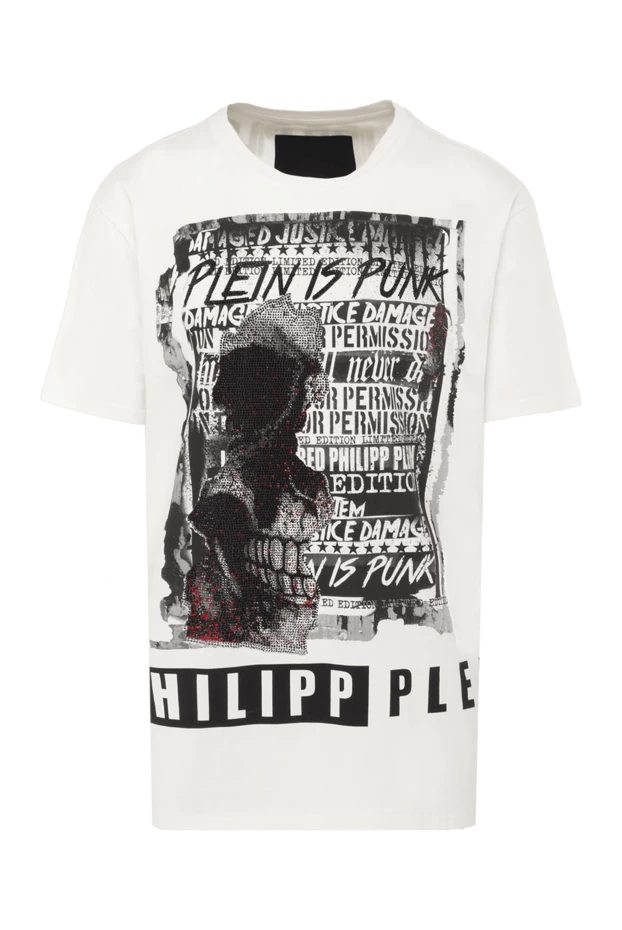 Philipp Plein мужские футболка из хлопка белая мужская купить с ценами и фото 139222 - фото 1
