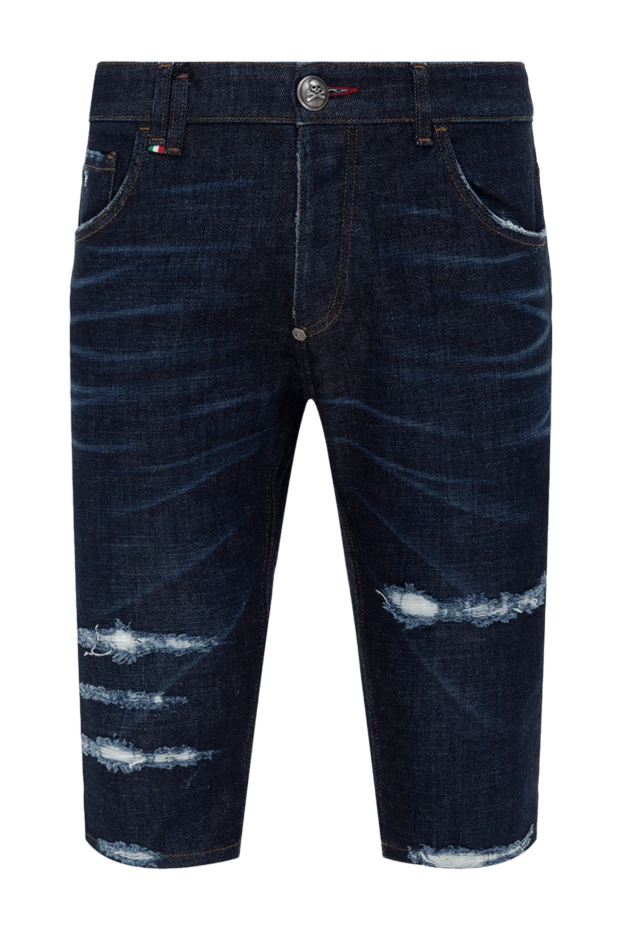 Philipp Plein мужские шорты из хлопка синие мужские купить с ценами и фото 139241 - фото 1