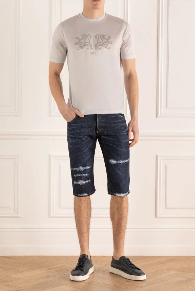 Philipp Plein man blue cotton shorts for men buy with prices and photos 139241 - photo 2