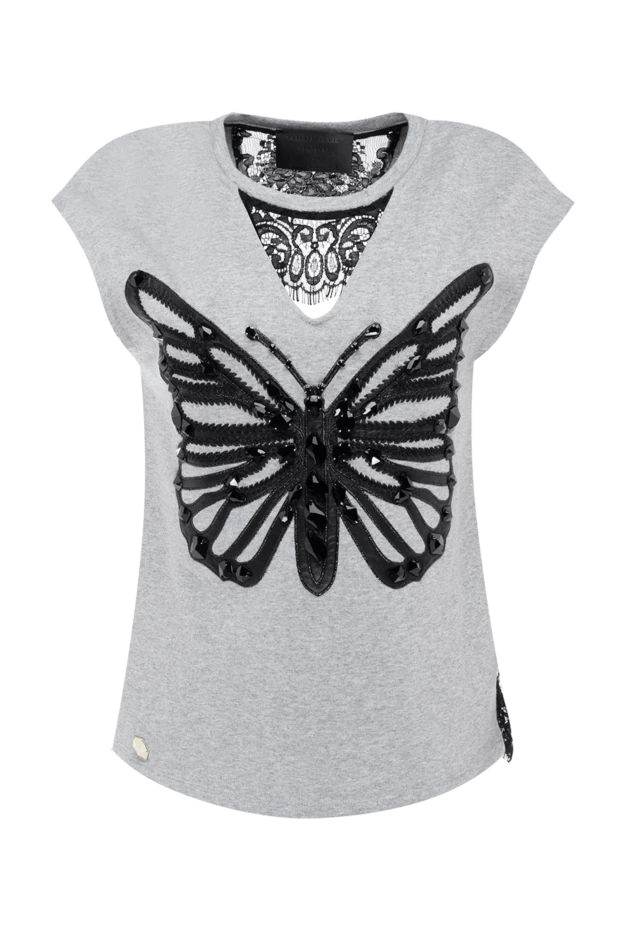 Philipp Plein woman women's gray cotton and polyamide top 139258 - photo 1