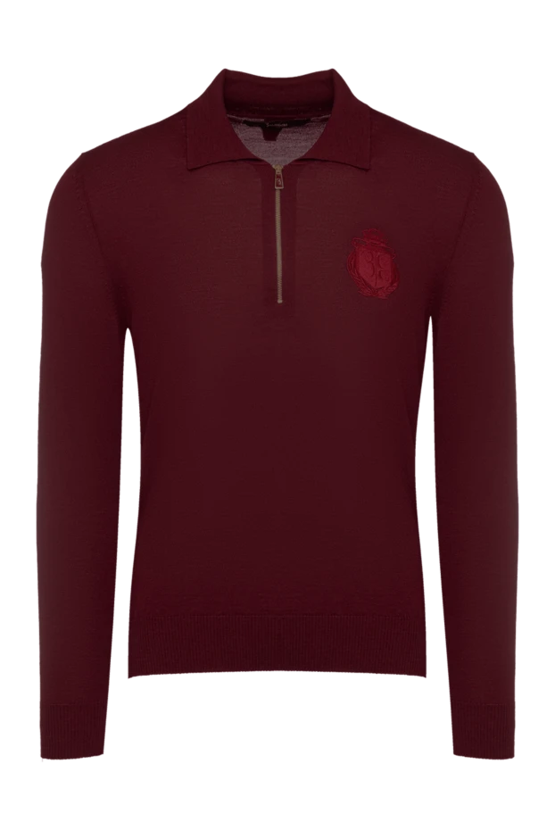 Billionaire long-sleeved wool polo with burgundy men's sleeves 139264 - photo 1