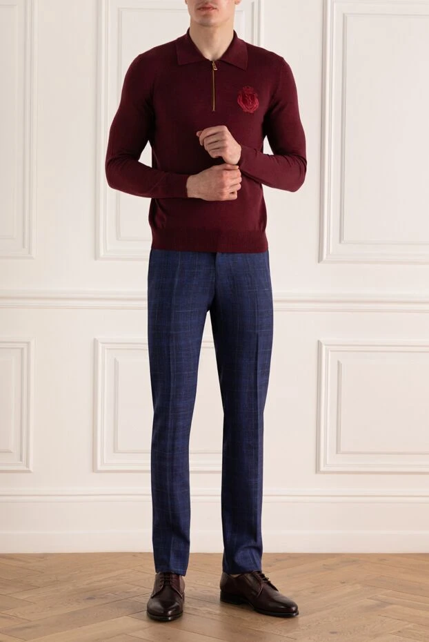 Billionaire man wool long sleeve polo burgundy for men buy with prices and photos 139264 - photo 2