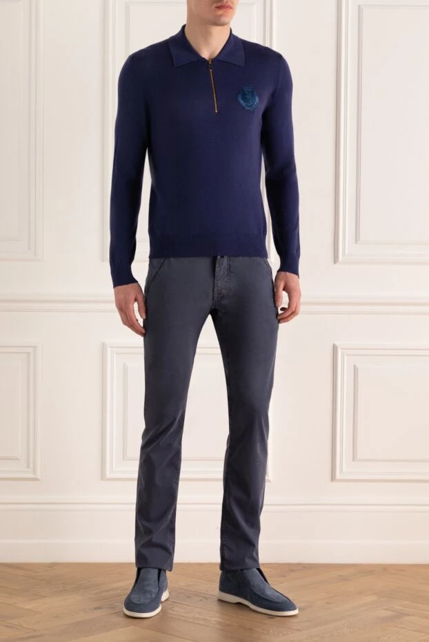 Billionaire man wool long sleeve polo blue for men buy with prices and photos 139265 - photo 2